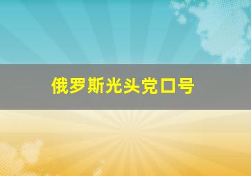 俄罗斯光头党口号