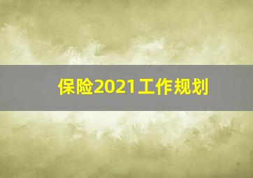 保险2021工作规划