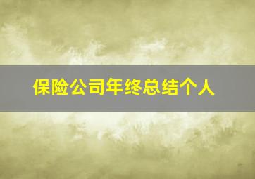 保险公司年终总结个人