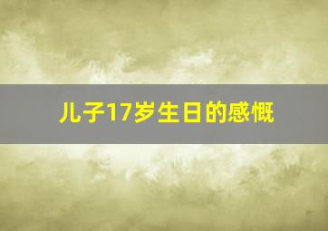 儿子17岁生日的感慨