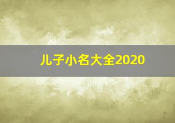 儿子小名大全2020