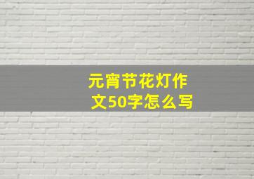 元宵节花灯作文50字怎么写