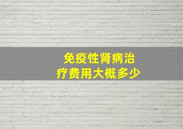 免疫性肾病治疗费用大概多少