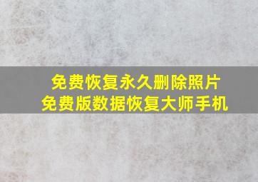 免费恢复永久删除照片免费版数据恢复大师手机