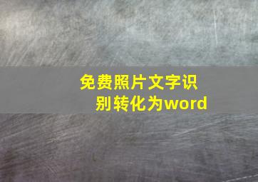 免费照片文字识别转化为word