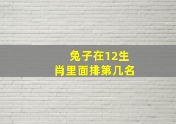 兔子在12生肖里面排第几名