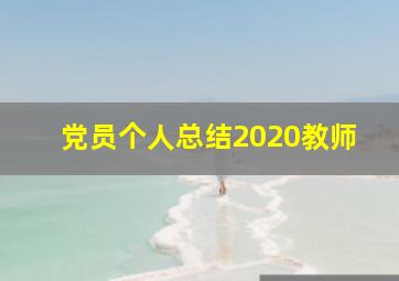 党员个人总结2020教师