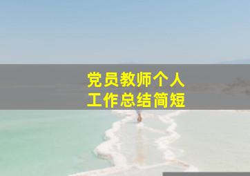 党员教师个人工作总结简短