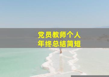 党员教师个人年终总结简短