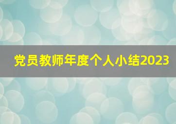 党员教师年度个人小结2023