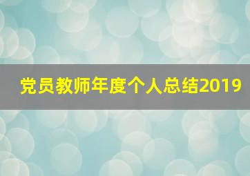 党员教师年度个人总结2019