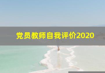 党员教师自我评价2020