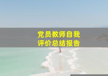 党员教师自我评价总结报告