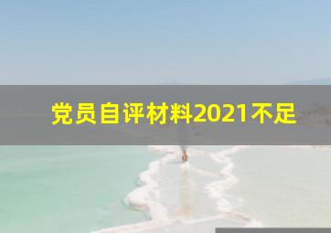 党员自评材料2021不足