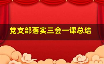 党支部落实三会一课总结