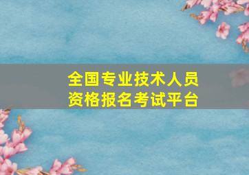 全国专业技术人员资格报名考试平台