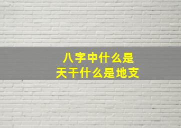 八字中什么是天干什么是地支