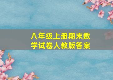 八年级上册期末数学试卷人教版答案