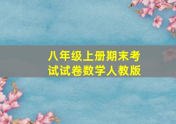 八年级上册期末考试试卷数学人教版