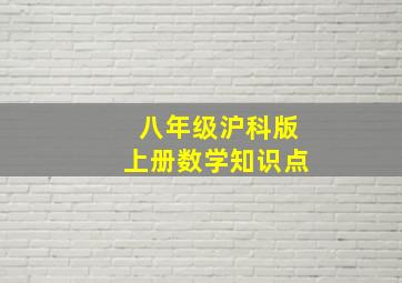 八年级沪科版上册数学知识点