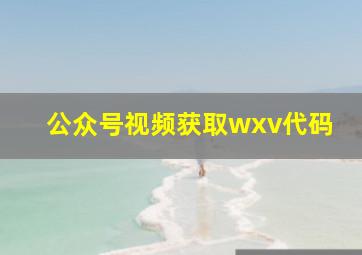 公众号视频获取wxv代码