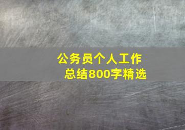 公务员个人工作总结800字精选