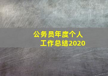 公务员年度个人工作总结2020