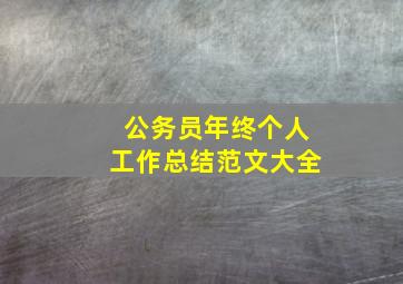 公务员年终个人工作总结范文大全