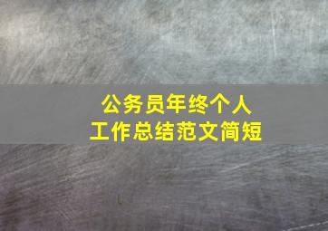 公务员年终个人工作总结范文简短