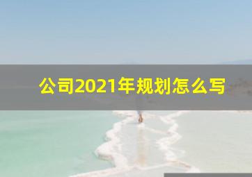 公司2021年规划怎么写