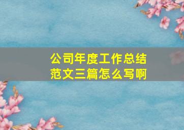 公司年度工作总结范文三篇怎么写啊