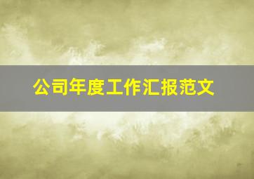 公司年度工作汇报范文