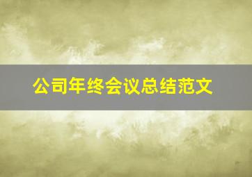 公司年终会议总结范文