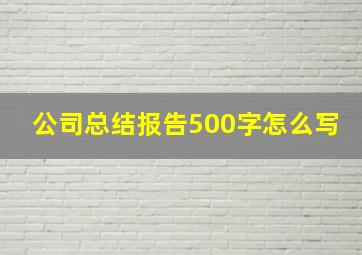 公司总结报告500字怎么写