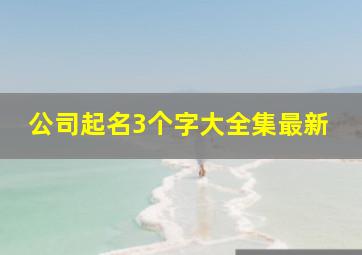 公司起名3个字大全集最新