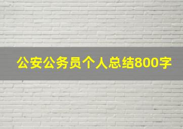 公安公务员个人总结800字