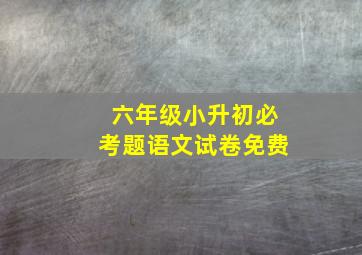 六年级小升初必考题语文试卷免费