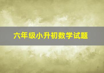 六年级小升初数学试题