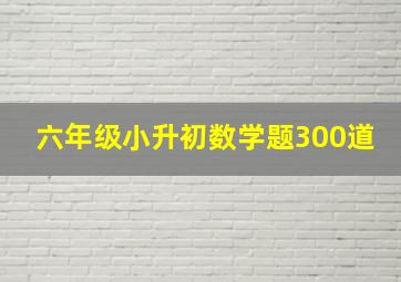 六年级小升初数学题300道