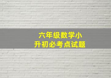 六年级数学小升初必考点试题