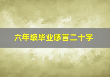 六年级毕业感言二十字