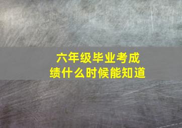 六年级毕业考成绩什么时候能知道