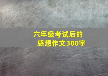 六年级考试后的感想作文300字