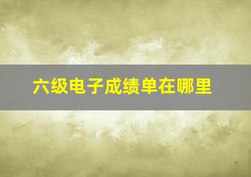 六级电子成绩单在哪里