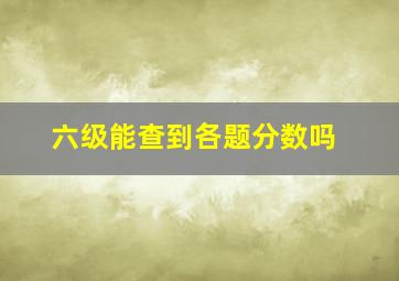 六级能查到各题分数吗