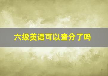 六级英语可以查分了吗