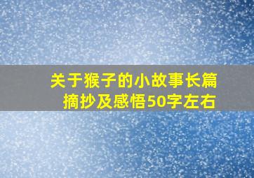 关于猴子的小故事长篇摘抄及感悟50字左右