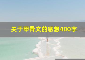 关于甲骨文的感想400字