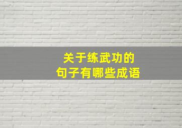 关于练武功的句子有哪些成语