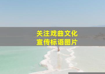 关注戏曲文化宣传标语图片